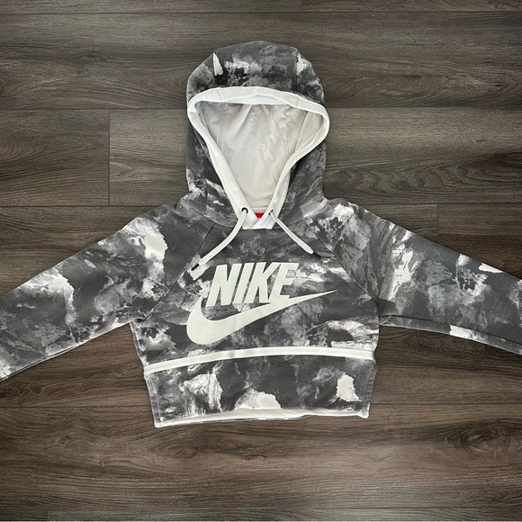 Nike Grey Modern Glacier Cropped Hoodie XS - Picture 3 of 8